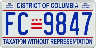 DC license plate FC9847