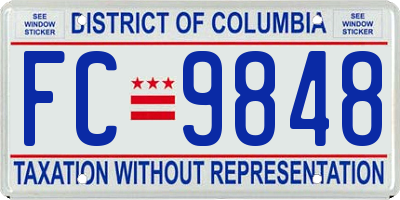 DC license plate FC9848