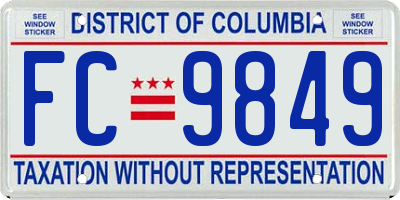 DC license plate FC9849