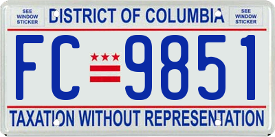 DC license plate FC9851