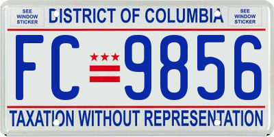 DC license plate FC9856