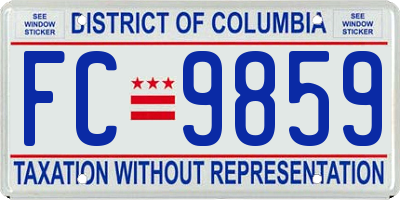 DC license plate FC9859