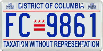 DC license plate FC9861