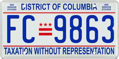 DC license plate FC9863