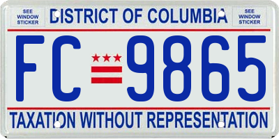 DC license plate FC9865