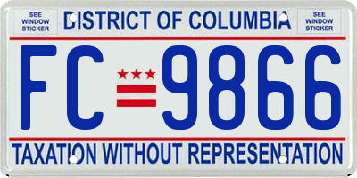 DC license plate FC9866