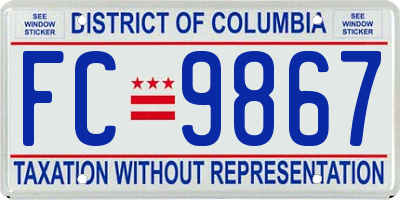 DC license plate FC9867