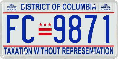 DC license plate FC9871