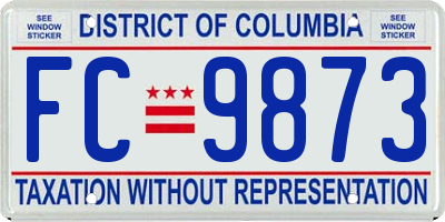 DC license plate FC9873