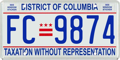 DC license plate FC9874