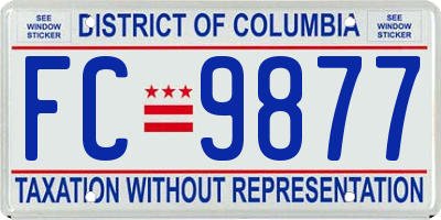 DC license plate FC9877