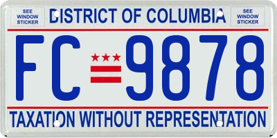 DC license plate FC9878