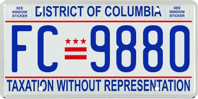 DC license plate FC9880