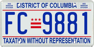 DC license plate FC9881