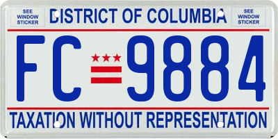 DC license plate FC9884