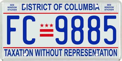 DC license plate FC9885