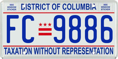 DC license plate FC9886