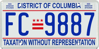 DC license plate FC9887