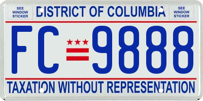 DC license plate FC9888