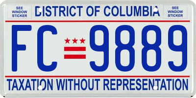 DC license plate FC9889