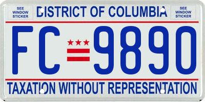 DC license plate FC9890