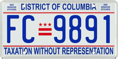 DC license plate FC9891