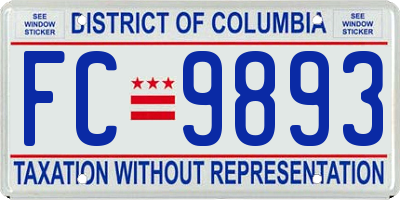 DC license plate FC9893