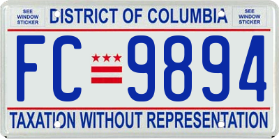 DC license plate FC9894