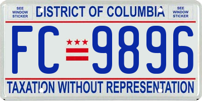 DC license plate FC9896