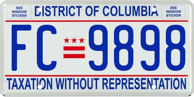 DC license plate FC9898