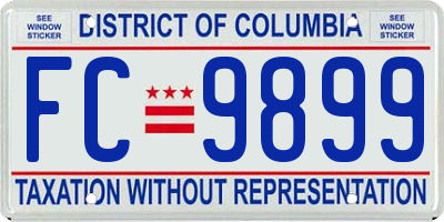 DC license plate FC9899