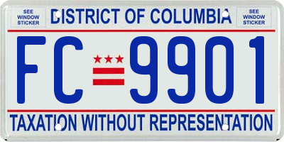 DC license plate FC9901