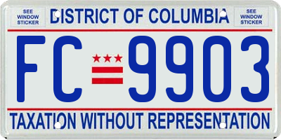 DC license plate FC9903