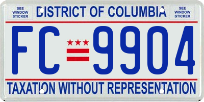 DC license plate FC9904