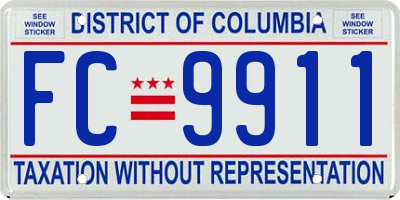 DC license plate FC9911