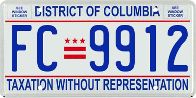 DC license plate FC9912