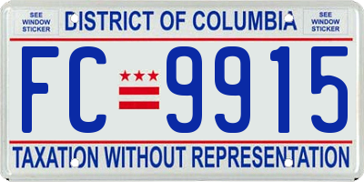 DC license plate FC9915