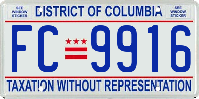 DC license plate FC9916