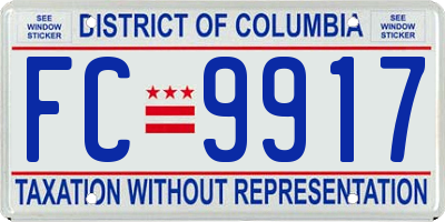 DC license plate FC9917