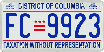 DC license plate FC9923