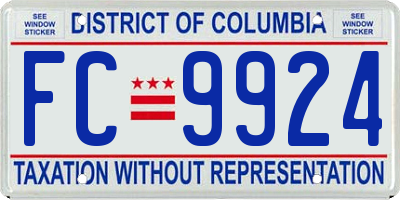 DC license plate FC9924