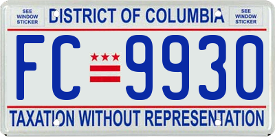 DC license plate FC9930