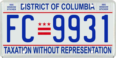 DC license plate FC9931