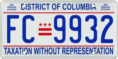 DC license plate FC9932