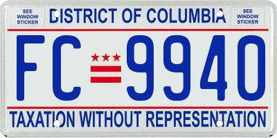 DC license plate FC9940