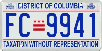 DC license plate FC9941