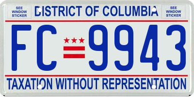 DC license plate FC9943