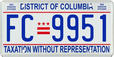 DC license plate FC9951