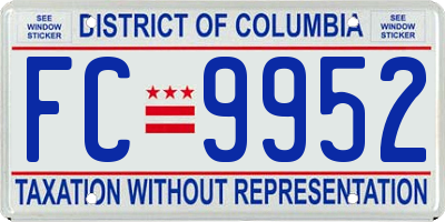 DC license plate FC9952