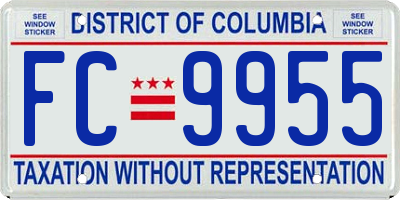 DC license plate FC9955